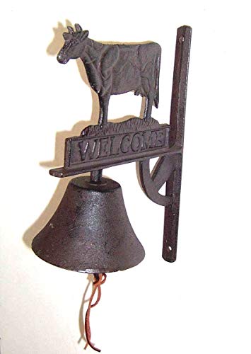 Cloche vache Welcome Sonnette Cloche extérieur intérieur fonte Jardin Pub