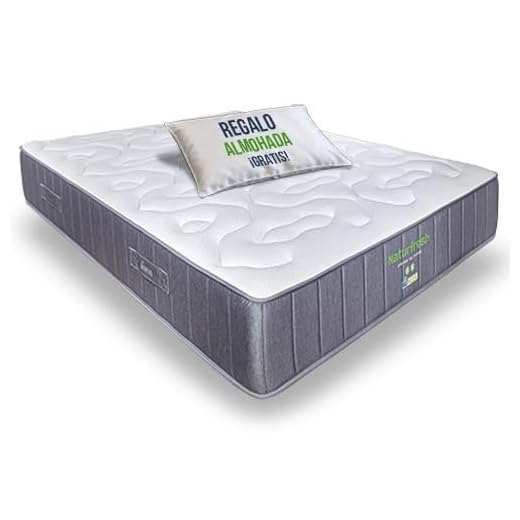 Matnature Naturfresh 90x190 – Colchón Viscoelástico con Muelles Ensacados | Altura 22 cm | Máximo Confort | Transpirable, Antiácaros, Ergonómico, Firmeza Media-Alta | 1 Almohada de Regalo