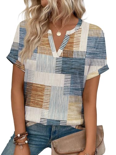 Image of WIHOLL Womens Blouses Spring Tops Short Sleeve Shirts Dressy Casual Summer Vacation Fashion Clothing 2026