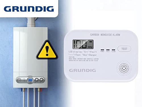 Grundig Koolmonoxidemelder - zeer gevoelige koolmonoxidemelder - LCD-scherm - 10-jarige sensor - wit - Afbeelding 3