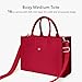 TOPDesign Heavy-Duty Canvas Tote Bag for Women, Adjustable Crossbody Handbag with 9 Pockets, for Work, Travel (Red)