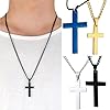Cross Necklace for Men Women, 316L Stainless Steel Cross Pendant Necklace with Chain | Silver / Gold / Black Cross Chain Necklaces Easter Gifts for Birthday Christmas Thanksgiving Day Valentine's Day #5