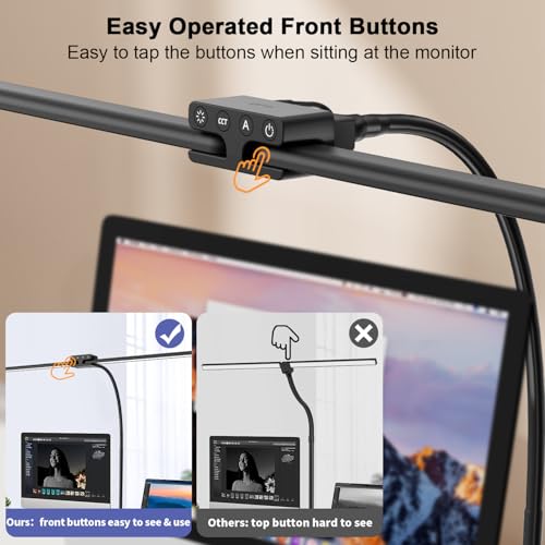 Image of EppieBasic Desk Lamp,24W Led Desk Lamps with Clamp,Double Head Desk Light for Home Office, Architect Desktop Lamp Eye Care Workbench Office Table Light for Monitor Studio Reading
