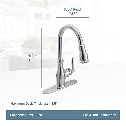 Moen Brantford Spot Resist Stainless Motionsense Wave Touchless One-Handle Pulldown Kitchen Faucet Featuring Reflex, 7185Ewsrs #TOP5