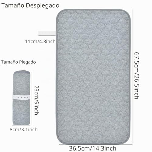 Miniatura 2 de 3 Piezas Bebé Pañal Cambiador Fundas Antideslizantes, Plegable Impermeable Reutilizable Cambiador, Acolchado Absorbente Bassinet Lavable, 14 X 27 Protector Para Cambiador Gris