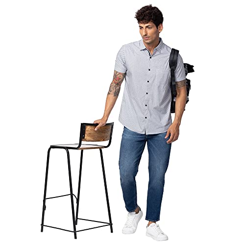 Image of Spykar Half Sleeves Poplin Slim Fit Shirt for Men