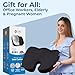 5 STARS UNITED Seat Cushion for Tailbone Pain Relief – Memory Foam Lifting Pillow for Coccyx, Hip, Hemorrhoid, Sciatica & Post-Surgery Recovery – Wheelchair, Car, Desk, Gaming & Office Chairs, Black