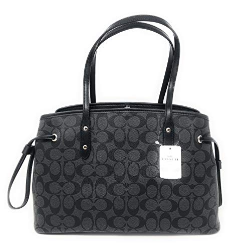 Coach Women's Signature Drawstring Carryall Shoulder Bag No Size (Sv/Black Smoke/Black) #TOP2