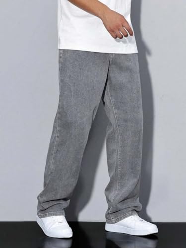 Image of KOTTY Mens Solid|Mid Rise| Coin Pocket|Button|Ankle Length|Loose Fit|5 Pocket Jeans for Mens