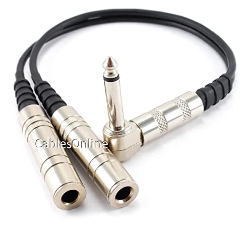 Cable divisor audio mono 1/4'' macho a 2 x 1/4'' hembra 1ft miniatura 1
