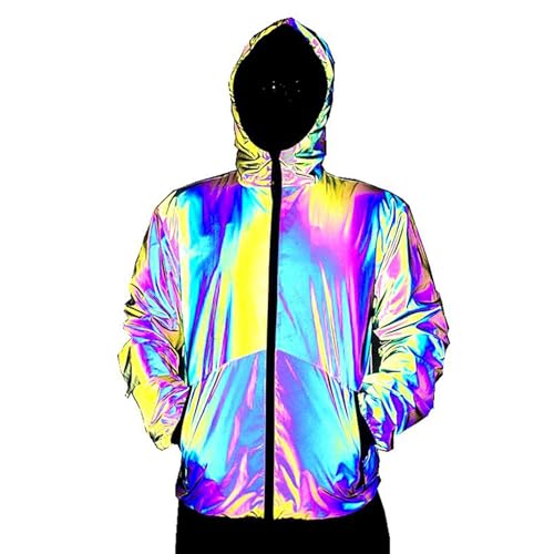 Generisch Reflective Jacket Women's Men's Windbreaker with H