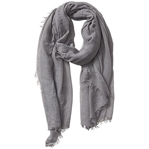 Hadley Wren Women's Classic Soft Solid Fashion Scarf, Dark Gray, One Size Cover