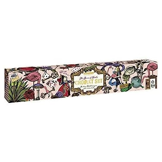 Queen of Hearts Flamingo Croquet - Alice in Wonderland Themed Croquet set for adults for kids. 4 Player wooden croquet set by Professor Puzzle.