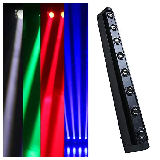 Meiney Par Lighting Stage Lighting Sound Activated Lighting LED Uplighting Lights for Events 8 Scan Light Head Moving Beam Bar 4 in 1 DMX RGBW Lights for DJ KTV Disco Party Wedding Concert Festival