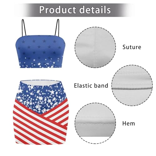 Image of Biyejit Women's 2 Piece Summer Outfits Spaghetti Strap Crop Tops and Bodycon Mini Skirt Dress Set Plus Size S-4XL