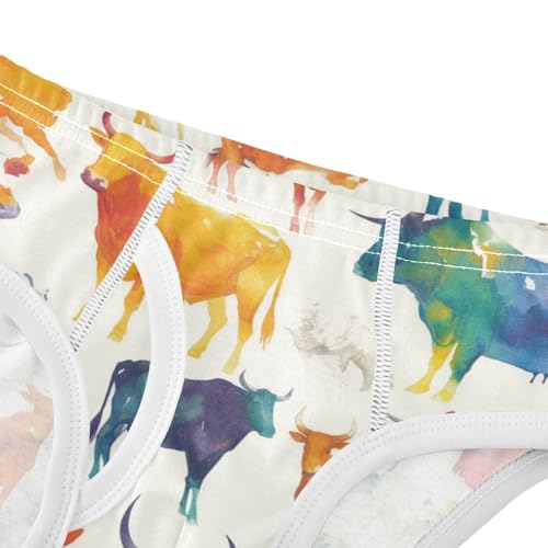 KLL Cows Seamless Hand Drawn Watercolor Little Boys Soft Underwear Briefs Breathable Children Panties4