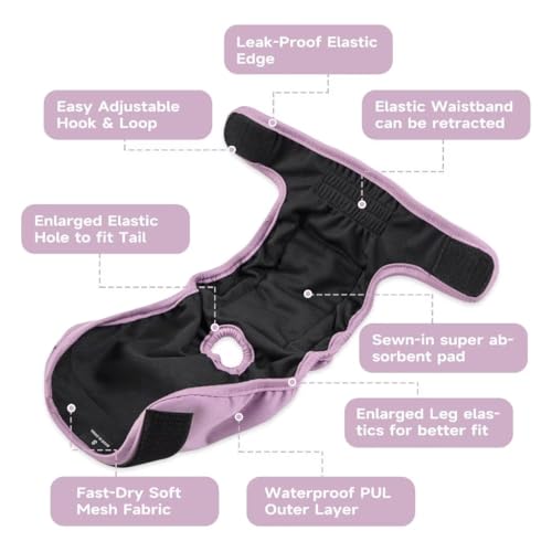 Paw Legend Fraldas laváveis reutilizáveis para cães fêmeas para aquecer fraldas para cães fêmeas (pa