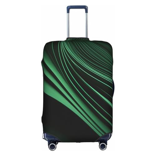 Green Curve Texture Luggage Cover Elastic Washable Stretch Suitcase Protector Anti Scratch Travel Cover