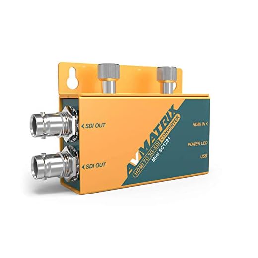 AVMATRIX Mini SC1221 Conversor de transmissão HDMI para 3G-SDI para usuários com conectores SDI e HDMI de tamanho completo (SC 1221 (HDMI para 3G-SDI))