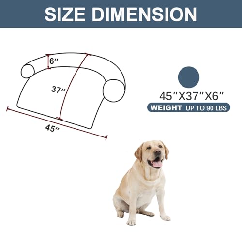 Image of Calming Dogs /Cats Bed Mats, Dog Pad Washable Removable Couch Cover, Plush Long Fur Mat for Pets, Waterproof Lining, Perfect for Small, Medium and Large Dogs and Cats (Navy Blue, 45 inchx37 inch)
