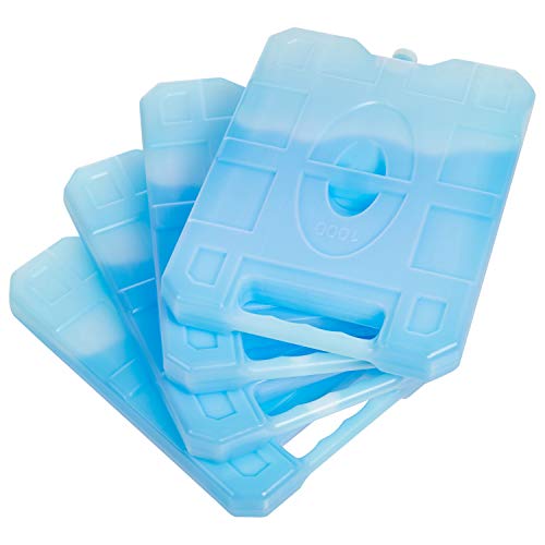 image for Amazon Basics Reusable Hard Sided Rectangular Ice Pack, Pack of 4, Lar