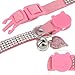 Gtziqa 2 Pack Rhinestone Kitten Collar with Bell, Cat Collar with Rhinestone Bell, Adjustable Soft Fancy Bling Safety Cute Comfy Diamond Collars for Tiny Cats, Small Dogs, Rabbits (Pink, Black)