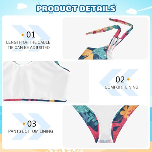 KLL Beautiful Red Haired Mermaids Girls 2 Piece Bikini Set Quick-Dry Swimsuit Swimwear Cute Shoulder Strap4