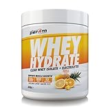 Per4m Whey Hydrate | 23g Whey Isolate & Aquamin Electrolytes | Muslce Growth & Hydration | Clear, Refreshing & Low in Sugar | 15 Serving (450g, Orange & Pineapple)