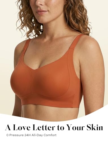 Image of COMFELIE Women Wirefree Bra for Women Deep V Neck Everyday Bras Comfortable Wireless Brassiere