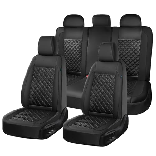 Image of FLORICH Seat Covers, Atomutive Seat Covers Full Sets, Waterproof Seat Cover for Cars, Luxury Leather Universal Seat Cover Accessories Fit for Most Cars SUV Truck Sedans(Black)