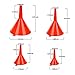 DEDC Oil Funnels, Gas Funnels, Plastic Funnel Set for Car, Automotive, Kitchen, Mini Small Large Red (8pcs Oil Funnels)
