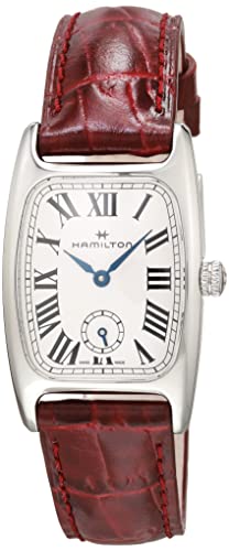 Hamilton Watch American Classic Boulton Small Second Swiss Quartz Watch 23.5Mm X 27.4Mm Case, White Dial, Red Leather Strap (Model: H13321811) #TOP7