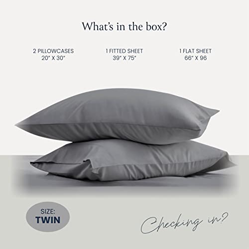 Belador Silky Soft Twin Sheet Set - Luxury 4 Piece Bed Sheets For Twin Size Bed, Secure-Fit Deep Pocket Sheets With Elastic, Breathable Hotel Sheets And Pillowcase Set, Wrinkle Free Oeko-Tex Sheets #TOP5