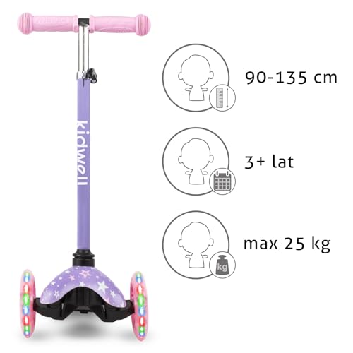 COIL Kinderroller, Tretroller, Dreirad-Balance-Roller, Roller Kinder UNO, für Kinder ab 3 Jahren, Scooter Kinder Dreirädriger, Tretroller mit LED leuchtenden Rädern Kinderscooter – Bild 7