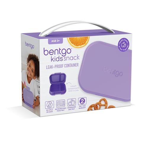 Bentgo® Kids Snack - 2 Compartment Leak-Proof Bento-Style Food Storage for Snacks and Small Meals, Easy-Open Latch, Dishwasher Safe, and BPA-Free - Ideal for Ages 3+ (Purple) - Image 6
