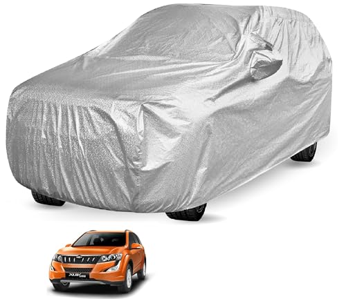 Image of Auto Hub Waterproof Car Cover Compatible with Mahindra XUV 500 with Mirror Pocket, Soft Cotton Lining, Waterproof XUV 500 Car Cover- Metallic Silver