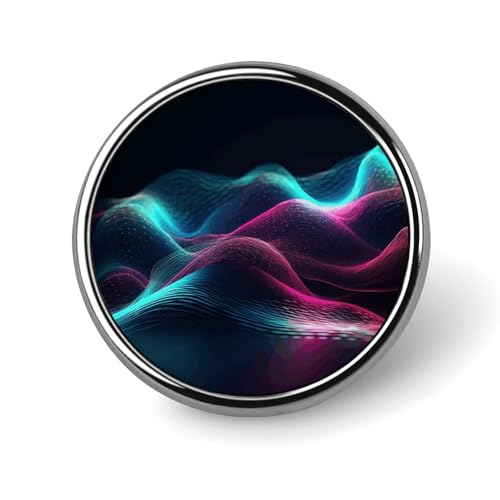 Stylish Wave Design Printed Round Brooch: Lightweight, Durable, Stylish Wedding Accessory Ideal for Valentine's Day And Women's Day