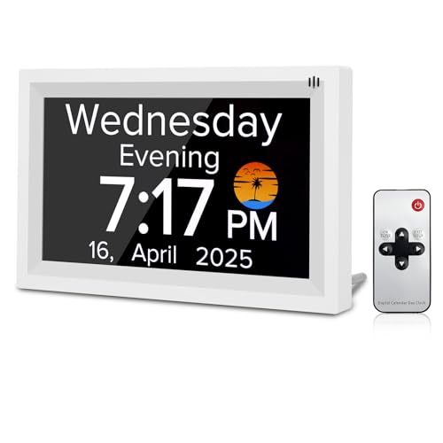 MEKOTRIN Gran Pantalla de 7 Pulgadas Calendario Digital Alarmado Autom Domming Vitamin Recordators para el Hogar