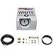 GlowShift White 7 Color 60 PSI Turbo Boost Gauge Kit - Includes Mechanical Hose & Fittings - White Dial - Clear Lens - for Diesel Trucks - 2-1/16