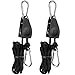 Price comparison product image iPower GLROPE 1-Pair 1/8 Inch 8-Feet Long Heavy Duty Adjustable Rope Clip Hanger (150lbs Weight Capacity) Reinforced Metal Internal Gears, 1 Pack, Black