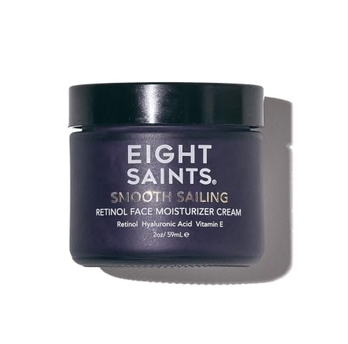 Eight Saints Retinol Facial Moisturizer Cream, For Firming Face, Neck &amp; Eye Wrinkles and Lines, Deep Hydrating Lotion, Fragrance-Free, with Retinol, Hyaluronic Acid, and Vitamin E, 2 Ounces