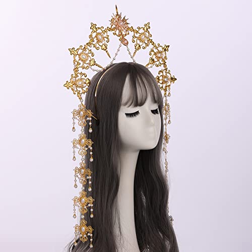 BLESSUME Women’s Alone Crown Mary Goddess Headband for Halloween Costume Goddess Headwear, Style #26, Style #4 - Image 3
