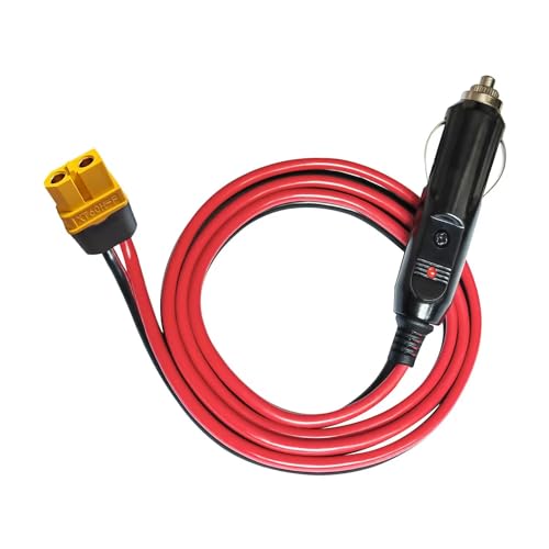 LIXINTIAN 12AWG 3.3Feet Car Cigarette Lighter Plug to XT60 Female Connector Charge Cable, for Solar Panel RV Portable Power Station Solar Generator