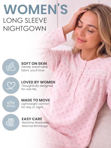 Image of Casual Nights Women's Cozy Long Sleeve Fleece Nightgown