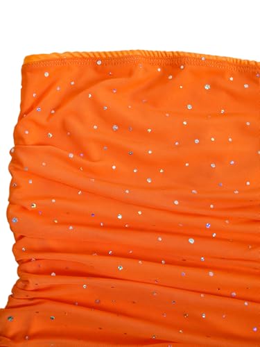 Image of Floerns Women's Rhinestone Sleeveless Bandeau Party Corset Strapless Tube Sequin Top
