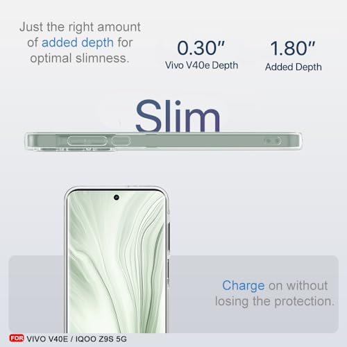 Image of AESTMO Back Case Cover for Vivo V40E 5G / iQOO Z9S 5G | Crystal Clear Design | Shock Proof Design | Transparent Back Case Cover for Vivo V40E 5G / iQOO Z9S 5G (Transparent, TPU)