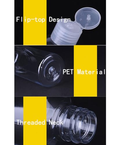 5 Pieces 1oz Flip Cap Bottles Plastic Empty Transparent Containers Bottle Refillable Squeeze for Travel Shampoo Cosmetic Lotion Toiletries (30ML)4