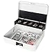 Produktbild Parrency GroÃe kassette aus Metall mit Spardose Spardose mit Zahlenschloss, 29,8 x 24,5 x 8,9 cm Large weiÃ