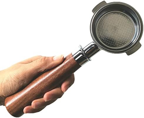 51mm bottomless portafilter 2 ears for Delonghi 304 Stainless Steel Espresso Machine Replacement Parts Coffee holder funnel basket handle Wooden