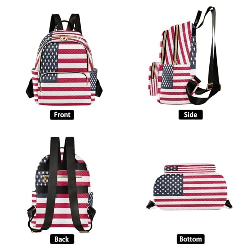 Image of ALAZA Hipster American Flag Women Backpack Purse Ladies Fashion Shoulder Bag Daypack Travel Bag 7.5L